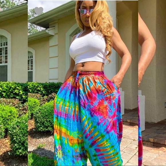 Tye Die Harem Pants ONLY BLUE - Picture 2 of 4